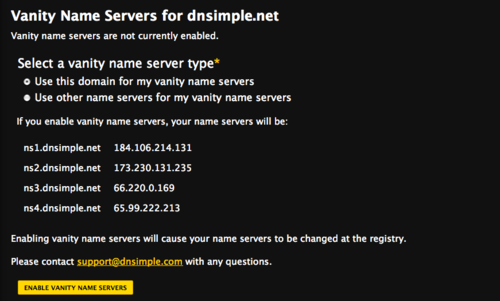 Vanity Name Servers