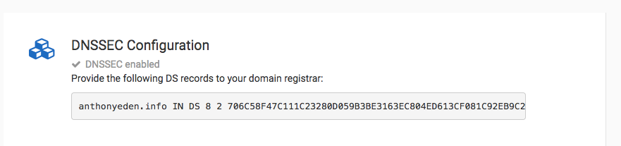 DNSSEC DS record