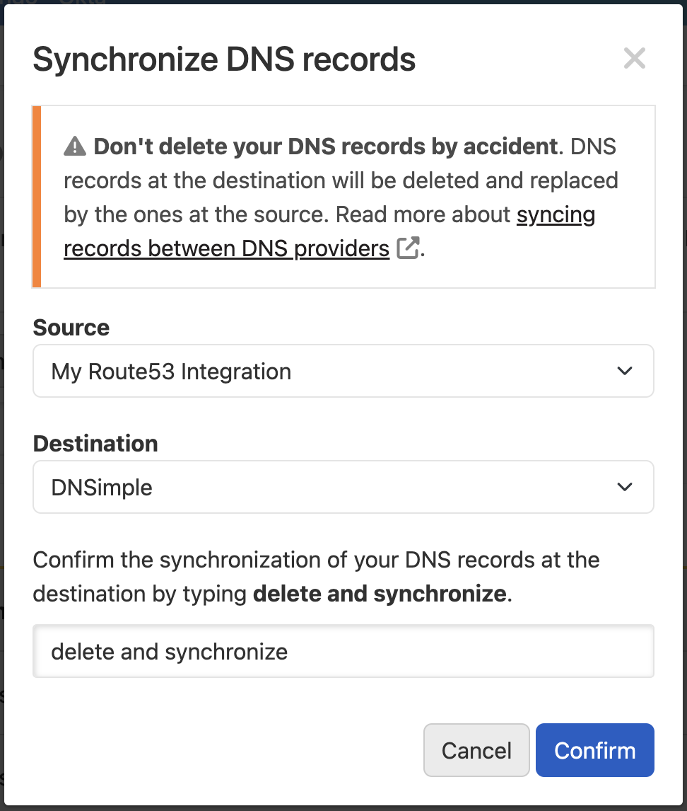 Syncing AWS Route53 Records